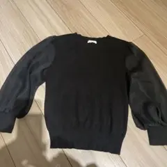 シフォン袖ニット