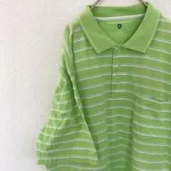 USA古着 saddlebred オーバーサイズ ポロシャツ ボーダー