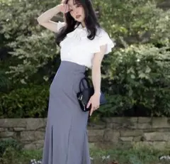 MERCURYDUO バックレースアップストレッチマーメイドスカート M