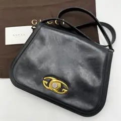 【美品 鑑定済】GUCCI ショルダーバッグ インターロッキング ゴールド 金具