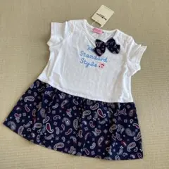 ミキハウス　ホットビスケッツ　ペイズリー　ワンピース　リボン