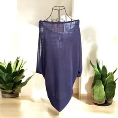 【新品未使用】PIECE PACE オフショルダー パープル　ニット　L