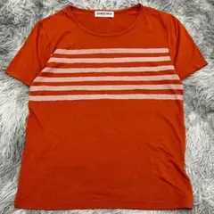 美品✨【GEORGES RECH】 オレンジ ボーダー 半袖Tシャツ (S)