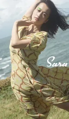 Sara Mallika シルク キャミワンピース 赤　サマードレス 洗える】SARA MALLIKA/サラ マリカ プリントキャミドレス