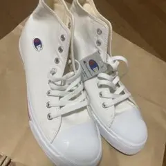 Champion ホワイト ハイカットスニーカー