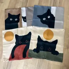 クッションカバー 4枚セット 猫柄 おしゃれ インテリア　新品　猫好き　新品