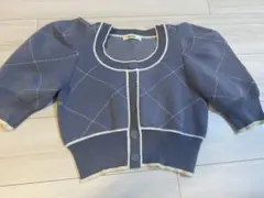SNIDEL バイカラークロップドニットプルオーバー