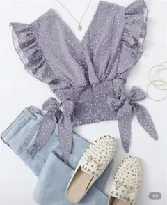 SHEIN フリルトリム トップス