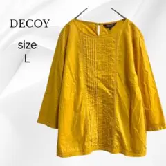 DECOY プリーツ デザイン トップス イエロー L カジュアル