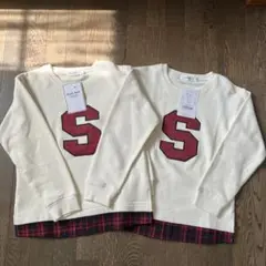 タグ付き新品（株）べべSLAP SLIPトレーナーお揃い2枚セット120cm