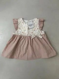 スラップスリップ　女の子 ワンピース ノースリーブ ベビー服　新品　花柄　ピンク