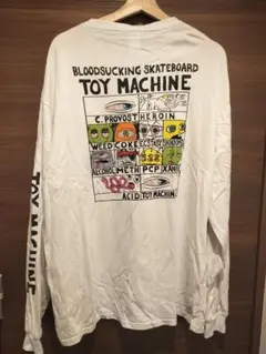 TOY MACHINE ホワイト ロングスリーブ Tシャツ L