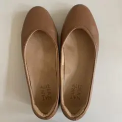ナチュライザー　ブラウン フラットシューズ 合成皮革