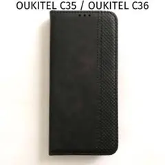 OUKITEL C35 / OUKITEL C36 ケース 手帳型 ブラック黒
