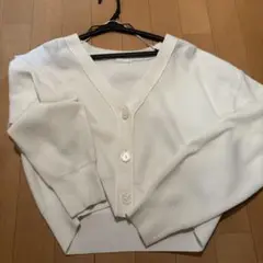 GU ウォッシャブルクロップドカーディガン 白 Lサイズ　傷汚れあり