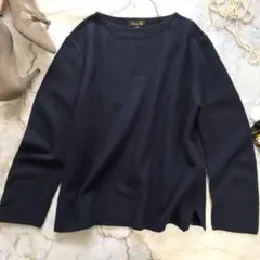 A1932 美品 ドゥロワー しっかりウール100% ネイビー ゆったり