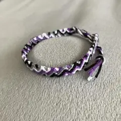 ミサンガ　アンクレット　黒　紫