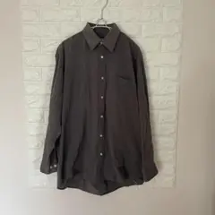 UNIQLO ユニクロ ダークグレー 長袖シャツ 胸ポケット付 サイズXL
