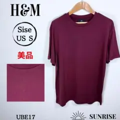 ★美品★ H&M エイチアンドエム バーガンディ クルーネック Tシャツ S