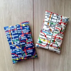 路線図　匿名配送　ポケットティッシュケース　ハンドメイド　2つセット