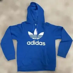 adidas パーカー 裏起毛 ブルー Sサイズ