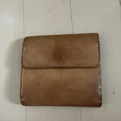 ブラウンレザー三つ折り財布