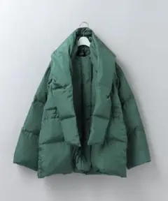<6(ROKU)>HOODED STOLE DOWN JACKET