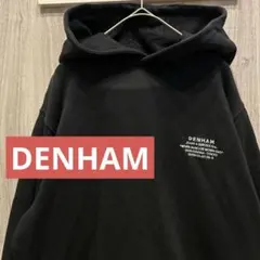 【美品】DENHAM スウェット プルオーバーパーカー 裏起毛 刺繍ロゴ 古着