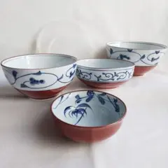 有田焼 清秀 秀峰 舘山 少丼 盛鉢 多用鉢 深皿 和食器 蓋付 4枚 中川政七