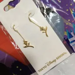ディズニー　美女と野獣　ピアス　バラ　ゴールド　ディズニーリゾート　アクセサリー
