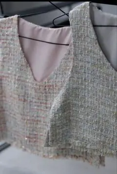 pois ポワ Tweed vest ツイードベスト