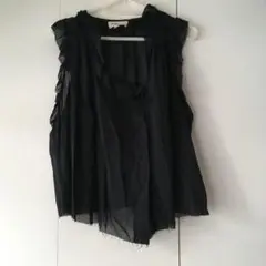 11 ISABEL MARANT ETOILE透け感切りっぱなしフリルトップス