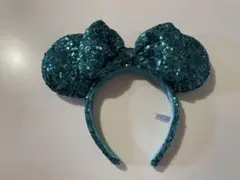 ディズニー カチューシャ スパンコール ターコイズブルー