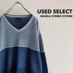 【SALE】古着“MSS” V Neck Knit (blue)