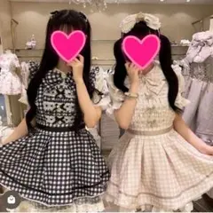 美品♡リズリサ♡ギンガムツイードセットアップ♡ブラック♡