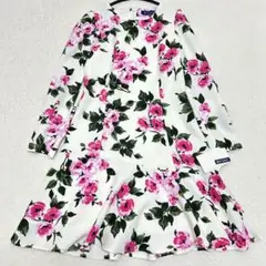 【未使用】タグ付き 40サイズ エムズグレイシー 長袖ワンピース 花柄