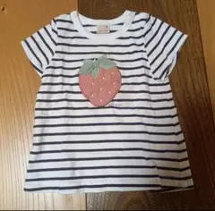 プティマイン　イチゴ　 半袖　Tシャツ　90　ボーダー　ベビー