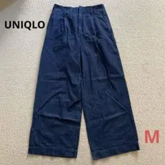 UNIQLO ハイウエストワイドパンツ　インディゴ　Mサイズ