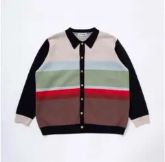 最終値下　TTT MSW 22AW Border Knit Cardigan TTTMSW - Border Knit Shirt Cardigan (size-L) ¥18000+tax