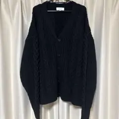 MONO-MART ブラック ケーブルニットカーディガン Lサイズ