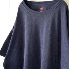ヘインズ Hanes プレーン 無地 Tシャツ XL ネイビー 紺色 古着