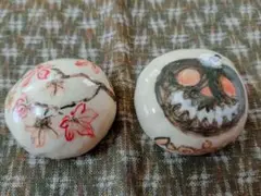 トイレ排水口カバー、ハローウィン、紅葉二個セット、陶器