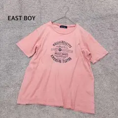 【イーストボーイ】プリントTシャツ ピンク 半袖