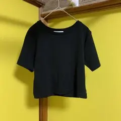 WEGO 黒 半袖Tシャツ カットソー　ショート丈　S