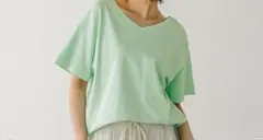 BAYFLOW ミントグリーン Vネック Tシャツ 2way