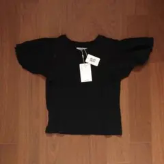 【新品未使用】DISCOAT 黒 フリル袖 Tシャツ