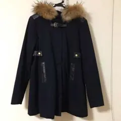 maje coat raccoon fur law leather FR40 L
