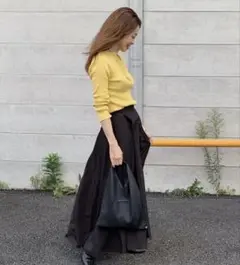 AURALEE×Ron Herman ギザボートネック 長袖 リブニット