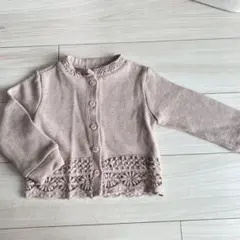 ベージュ レース付き カーディガン