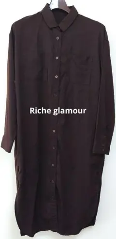 Riche glamour シャツワンピース ダークブラウン